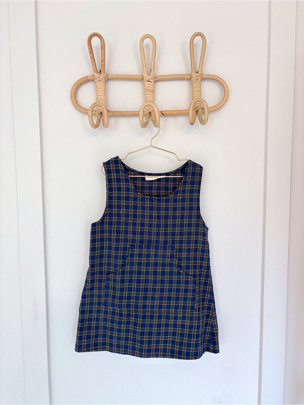 Vintage Jilly Blue & Yellow Plaid Sleeveless Dress